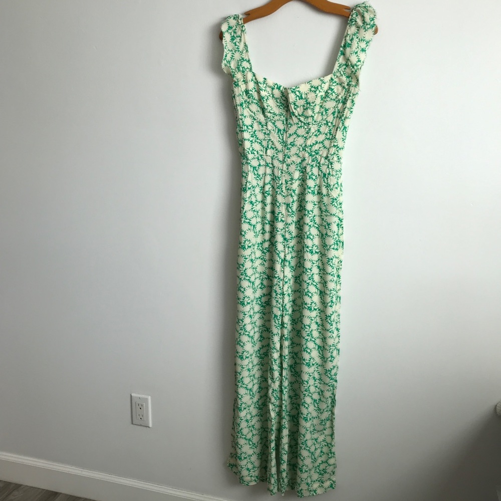 CAPULET WOMENS JUMPSUIT GREEN FLORAL WIDE LEG CORSET 4 - Picture 8 of 13